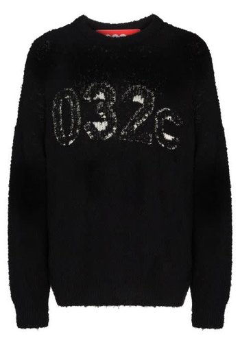 032C terry knit pullover with intarsia logo black 032C terry knit pullover with intarsia logo black