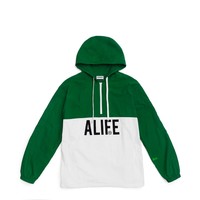 Registered Logo Half-Zip Hoodie hunter green white