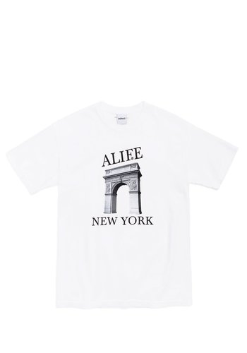 ALIFE washington square tee white black ALIFE washington square tee white black