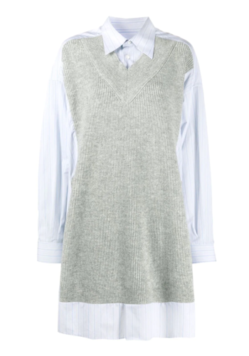 MAISON MARGIELA knitwear dress sky striped light grey MAISON MARGIELA knitwear dress sky striped light grey