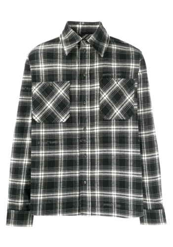 OFF-WHITE stencil flannel check shirt black OFF-WHITE stencil flannel check shirt black