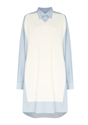 MAISON MARGIELA sweatervest dress blue/white MAISON MARGIELA sweatervest dress blue/white