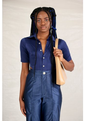 NINAMOUNAH bipeds body blouse shiny blue NINAMOUNAH bipeds body blouse shiny blue