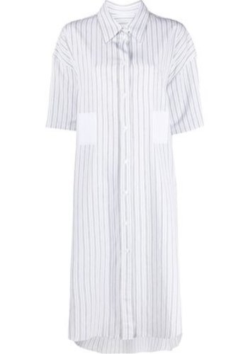 MM6 MAISON MARGIELA shirt dress long white/blue stripes MM6 MAISON MARGIELA shirt dress long white/blue stripes