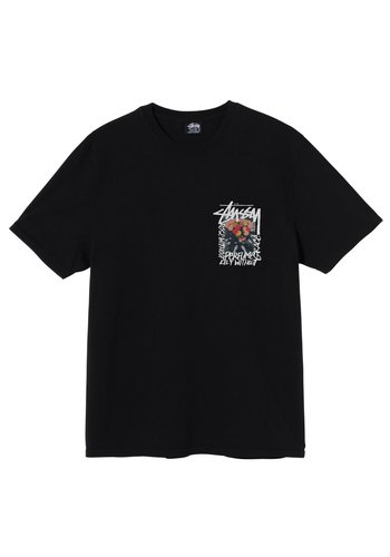 STUSSY camellias pig dyed tee black STUSSY camellias pig dyed tee black