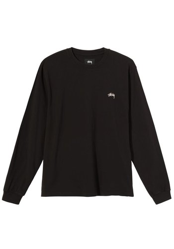 STUSSY stock logo ls crew black STUSSY stock logo ls crew black