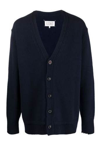 MAISON MARGIELA knitwear vest elbow patch navy MAISON MARGIELA knitwear vest elbow patch navy