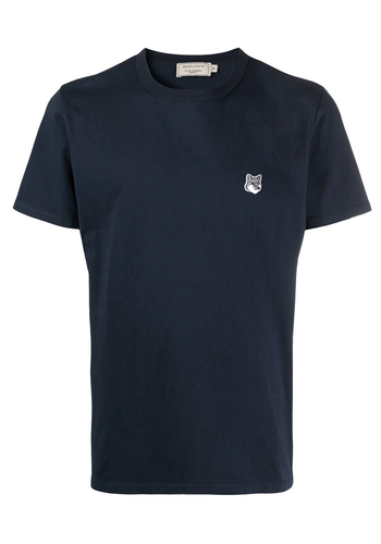 MAISON KITSUNE grey fox head patch classic t-shirt navy MAISON KITSUNE grey fox head patch classic t-shirt navy
