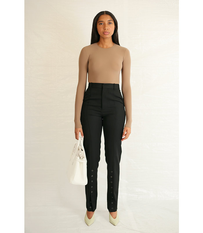 BUTTON LEG TROUSER BLACK