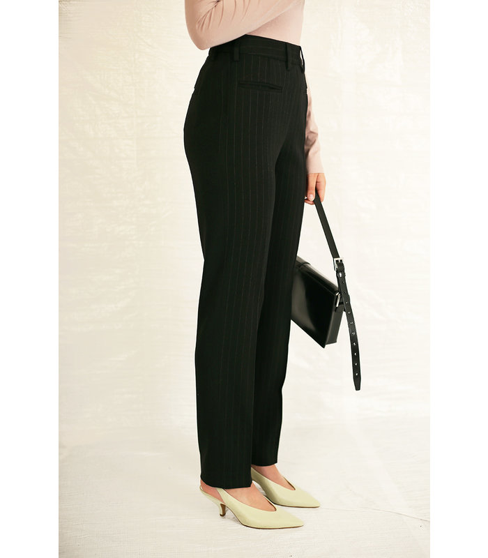 PINSTRIPE TROUSERS BLACK