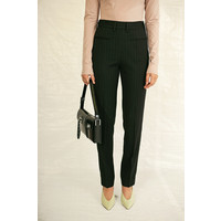 PINSTRIPE TROUSERS BLACK