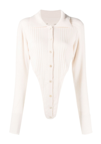 NINAMOUNAH kiss knit bodysuit cream NINAMOUNAH kiss knit bodysuit cream