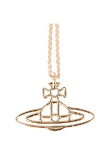 VIVIENNE WESTWOOD thin lines flat orb pendant gold VIVIENNE WESTWOOD thin lines flat orb pendant gold