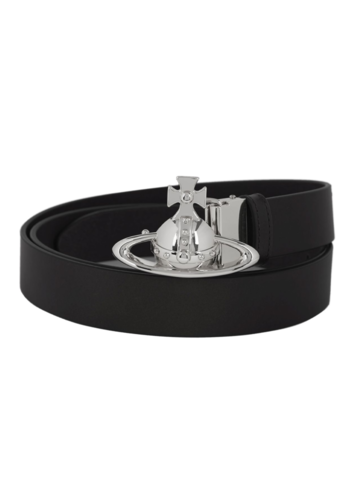 VIVIENNE WESTWOOD belts orb buckle palladium belt black VIVIENNE WESTWOOD belts orb buckle palladium belt black
