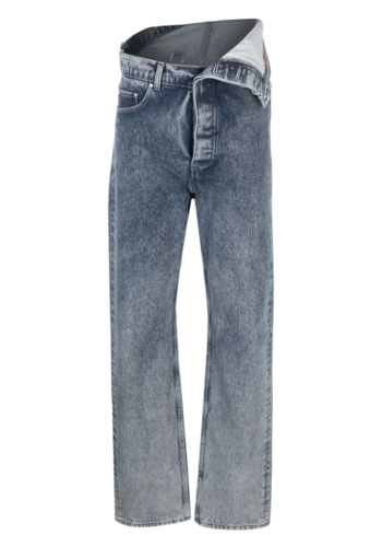 Y/PROJECT classic asymmetric waist jeans ice blue Y/PROJECT classic asymmetric waist jeans ice blue
