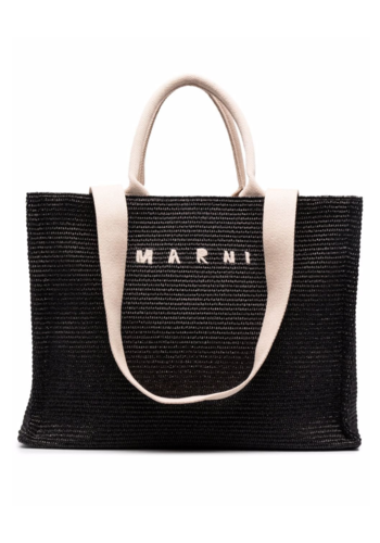 MARNI large raffia basket shopper black MARNI large raffia basket shopper black