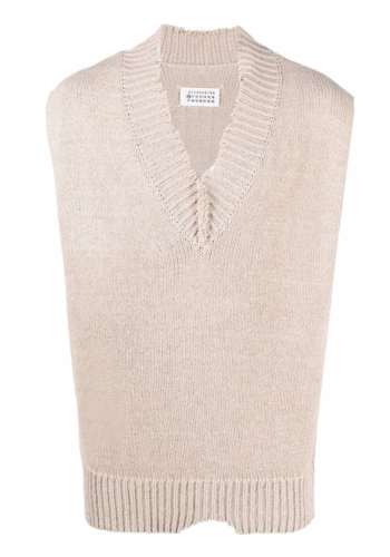 MAISON MARGIELA cut out vest beige MAISON MARGIELA cut out vest beige