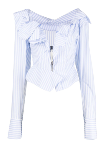 VIVIENNE WESTWOOD drunken corset top blue white stripe VIVIENNE WESTWOOD drunken corset top blue white stripe