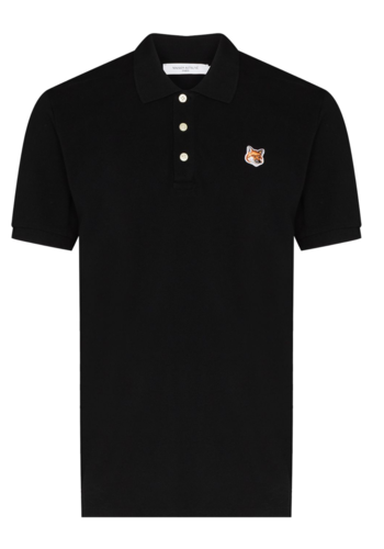 MAISON KITSUNE fox head patch classic polo black MAISON KITSUNE fox head patch classic polo black