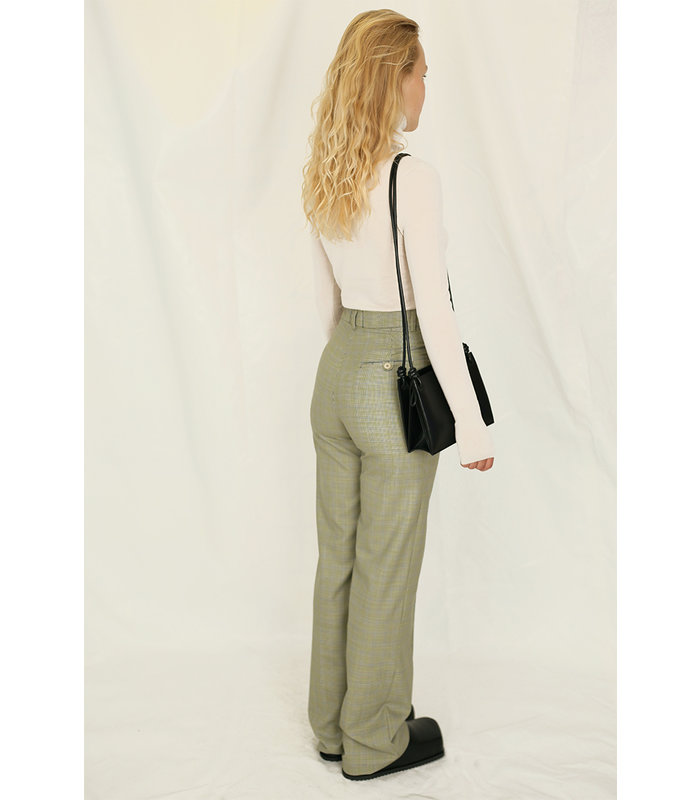 PROVOKE SUIT TROUSERS PALE GREEN CHECK