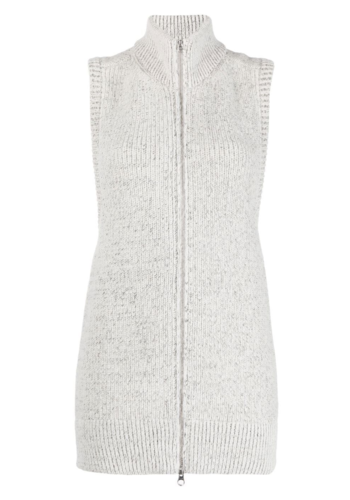 MM6 MAISON MARGIELA knit sleeveless zip vest grey