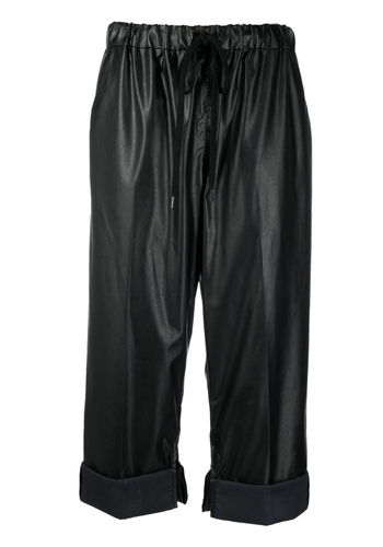 MM6 MAISON MARGIELA cropped leatherlook pants black