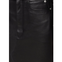 LEATHER GODET SKIRT BLACK