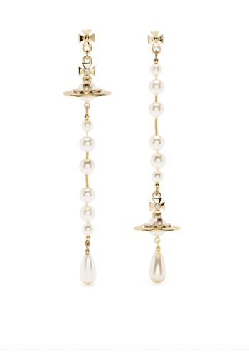 VIVIENNE WESTWOOD broken pearl earrings gold