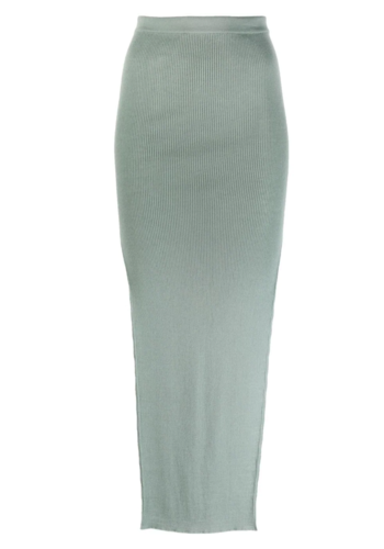 RICK OWENS ribbed sacriskirt aqua RICK OWENS ribbed sacriskirt aqua