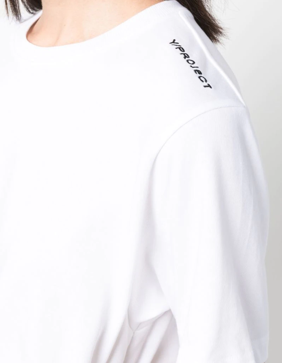 Y/PROJECT CLASSIC RUCHED BODY T-SHIRT WHITE - Megusta