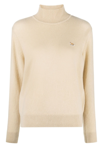 MAISON KITSUNE baby fox patch boxy turtleneck beige MAISON KITSUNE baby fox patch boxy turtleneck beige