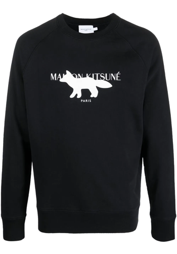 MAISON KITSUNE profile fox stamp clean sweatshirt black MAISON KITSUNE profile fox stamp clean sweatshirt black