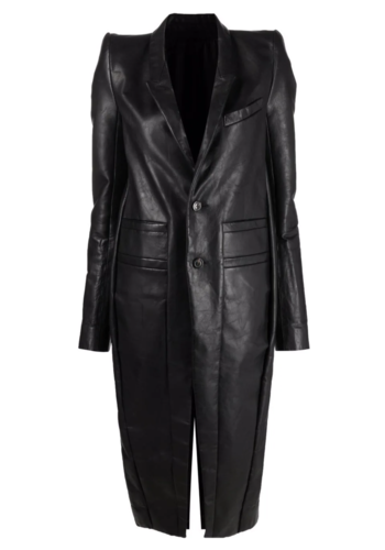 RICK OWENS leather neue coat black RICK OWENS leather neue coat black