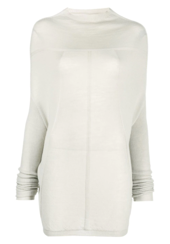 RICK OWENS crater knit sweater pearl RICK OWENS crater knit sweater pearl