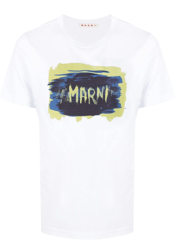 MARNI logo t-shirt lily white