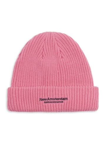 NEW AMSTERDAM SURFASSOCIATION logo beanie pink NEW AMSTERDAM SURFASSOCIATION logo beanie pink