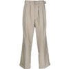 LEMAIRE LOOSE PLEATED PANTS ICE GREY BEIGE CHINE