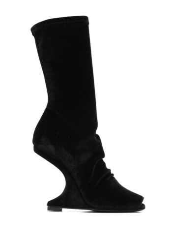 RICK OWENS LILIES cantilever 11 sock boot black velvet RICK OWENS LILIES cantilever 11 sock boot black velvet