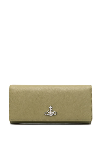 VIVIENNE WESTWOOD saffiano long card holder green VIVIENNE WESTWOOD saffiano long card holder green