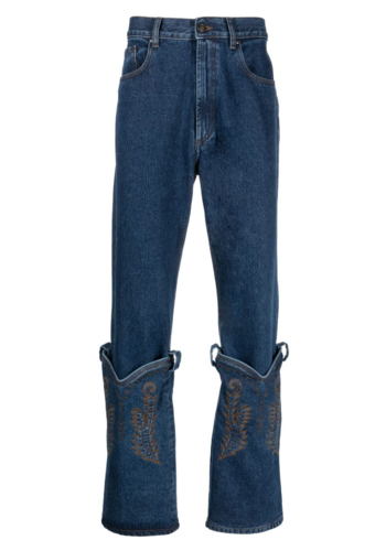Y/PROJECT classic cowboy cuff jeans navy