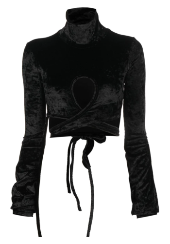 OTTOLINGER velvet wrap loop top black OTTOLINGER velvet wrap loop top black