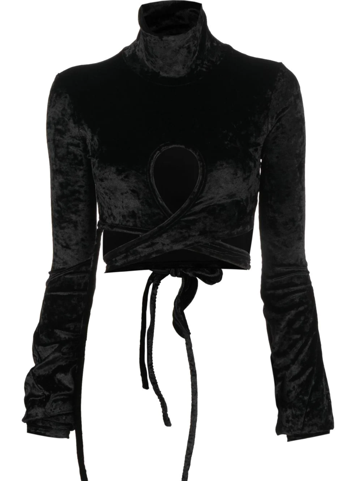 OTTOLINGER VELVET WRAP LOOP TOP BLACK - MEGUSTA