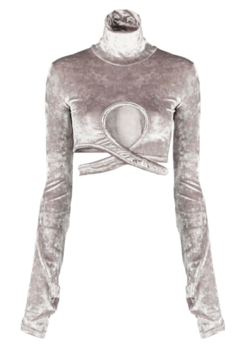 OTTOLINGER velvet wrap loop top silver OTTOLINGER velvet wrap loop top silver