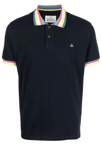VIVIENNE WESTWOOD classic polo stripe collar navy VIVIENNE WESTWOOD classic polo stripe collar navy