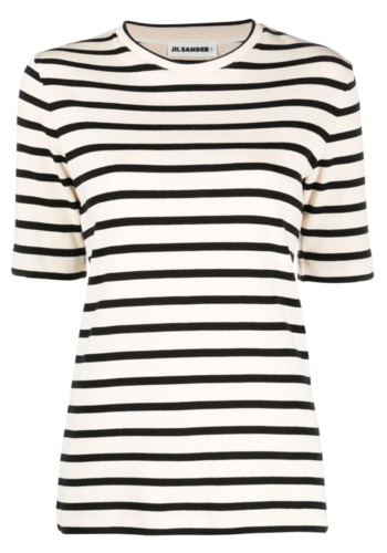 JIL SANDER stipes t-shirt open grey JIL SANDER stipes t-shirt open grey