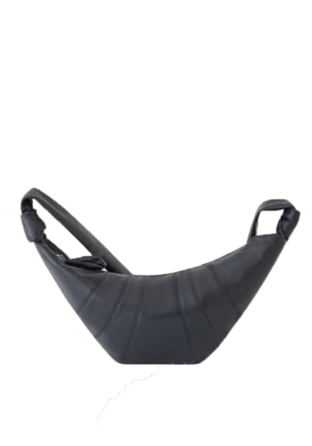 LEMAIRE medium croissant bag leather asphalt LEMAIRE medium croissant bag leather asphalt