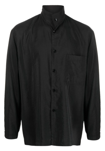 LEMAIRE stand collar shirt squid ink LEMAIRE stand collar shirt squid ink