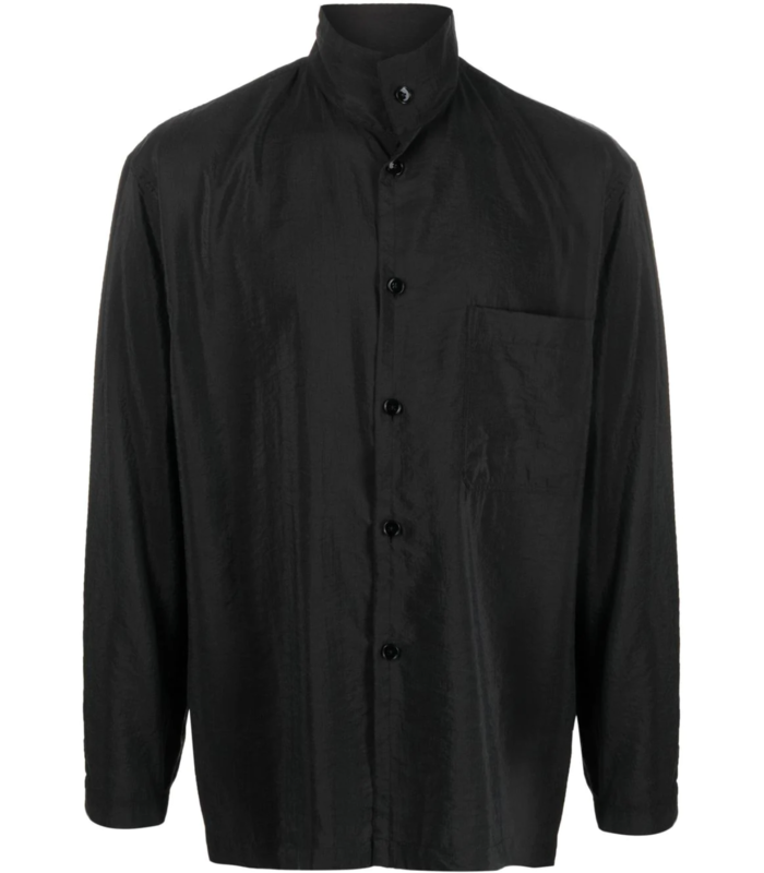 STAND COLLAR SHIRT SQUID INK