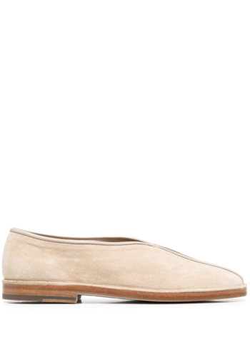 LEMAIRE flat piped slippers dusty mastic LEMAIRE flat piped slippers dusty mastic