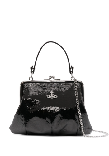 VIVIENNE WESTWOOD granny frame purse black lacquered VIVIENNE WESTWOOD granny frame purse black lacquered